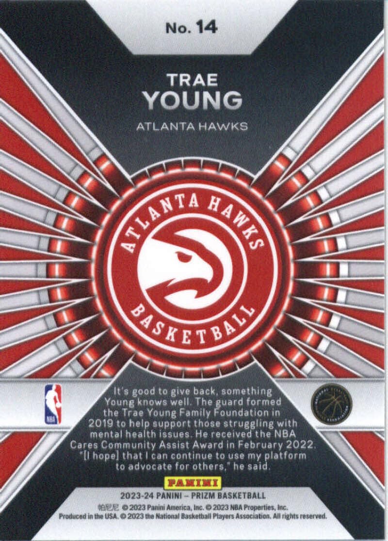 Amazon.com: 2023-24 Panini Prizm Dominance #14 Trae Young Atlanta