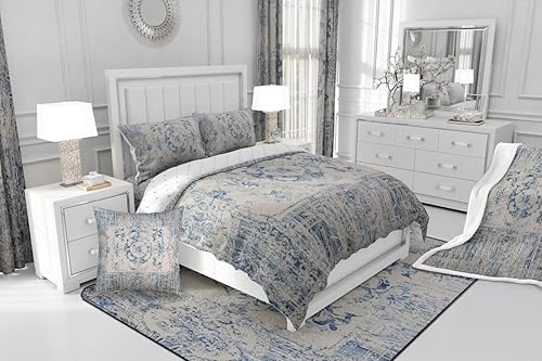 Miniatura 7 de Juego de 2 fundas de almohada con patrón de alfombra vintage para niños, estilo retro, de 18 x 18 pulgadas, juego de 2 fundas de almohada