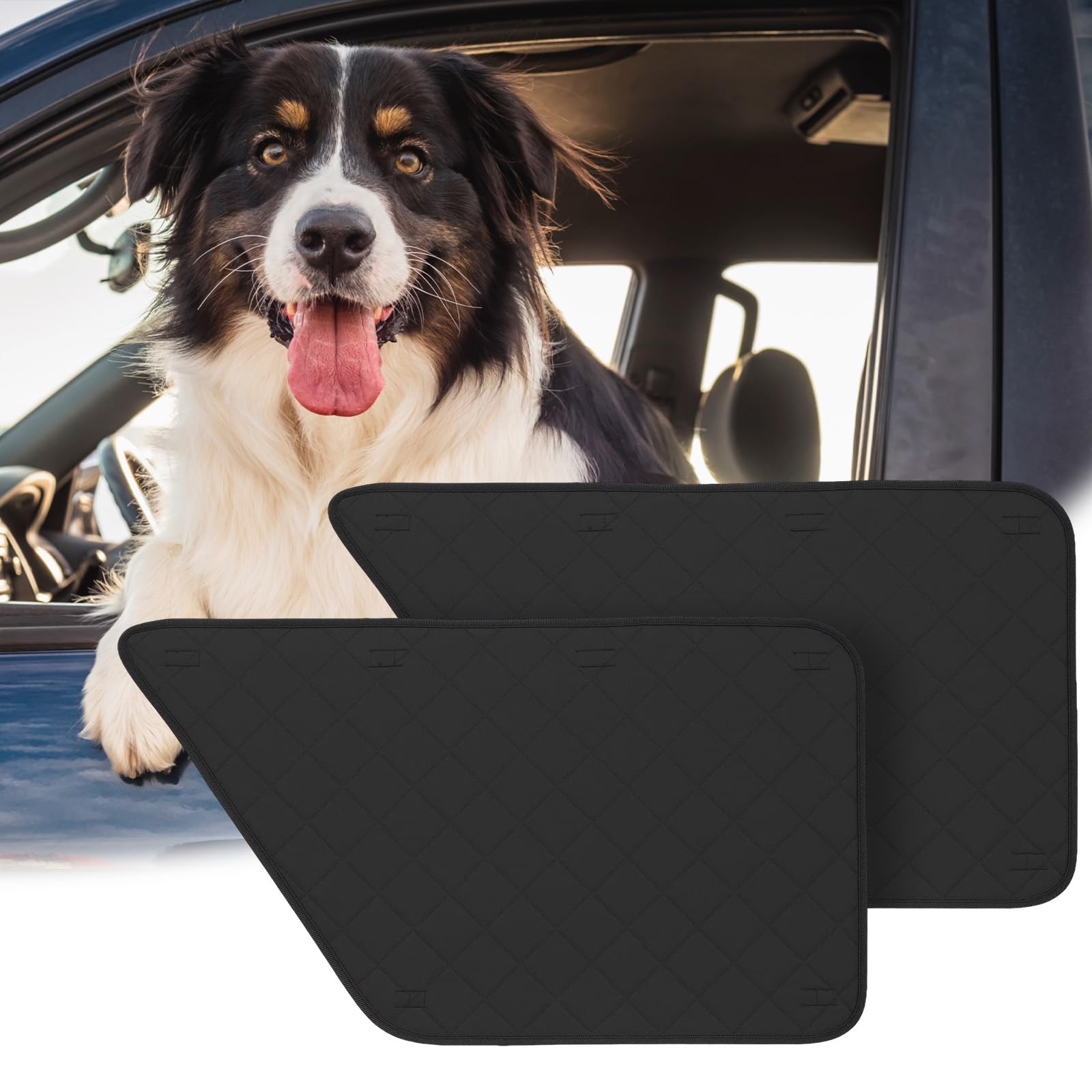 BREEZENEST 2 Pack Car Door Protector for Dogs - Waterproof Scratchproof Pet Car Door Cover, Universal Fit for Most Vehicles