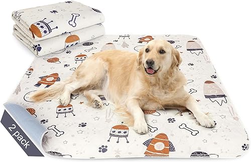 Siwa Mary Almohadillas para cachorros, superabsorbentes, paquete de 2 almohadillas para orina de perros de 36 x 41 pulgadas, almohadillas