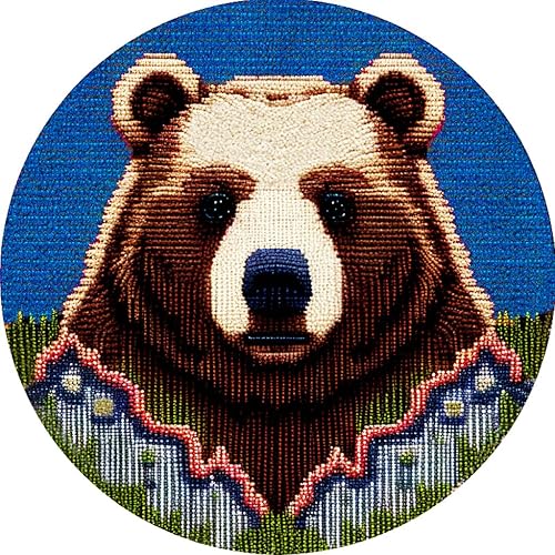 YAKOLECI Kits de ganchos de pestillo para adultos, impresión en color, manualidades, costura, artes, alfombra de costura para decoración del hogar,