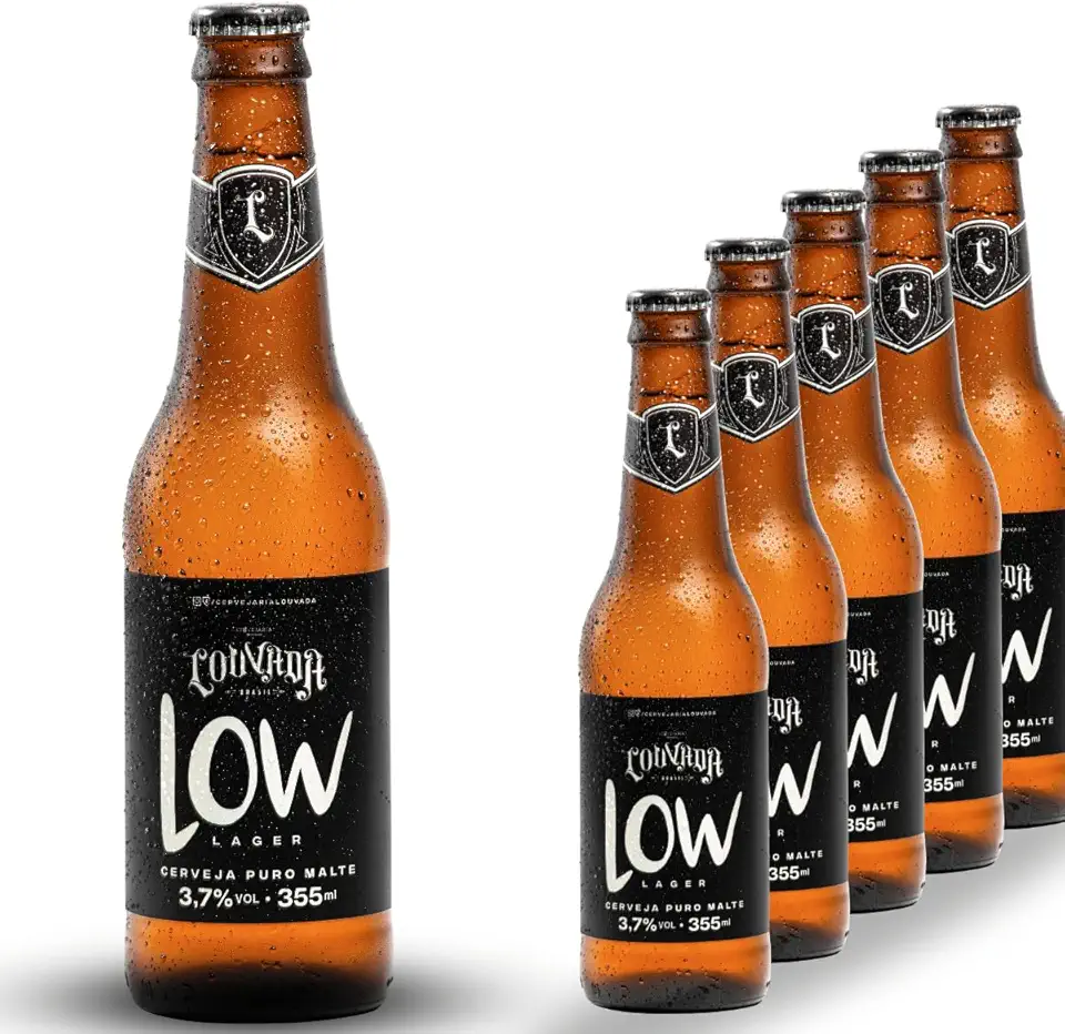 Cerveja Low Lager Puro Malte Louvada 355ml - 06unidades Sem Glúten