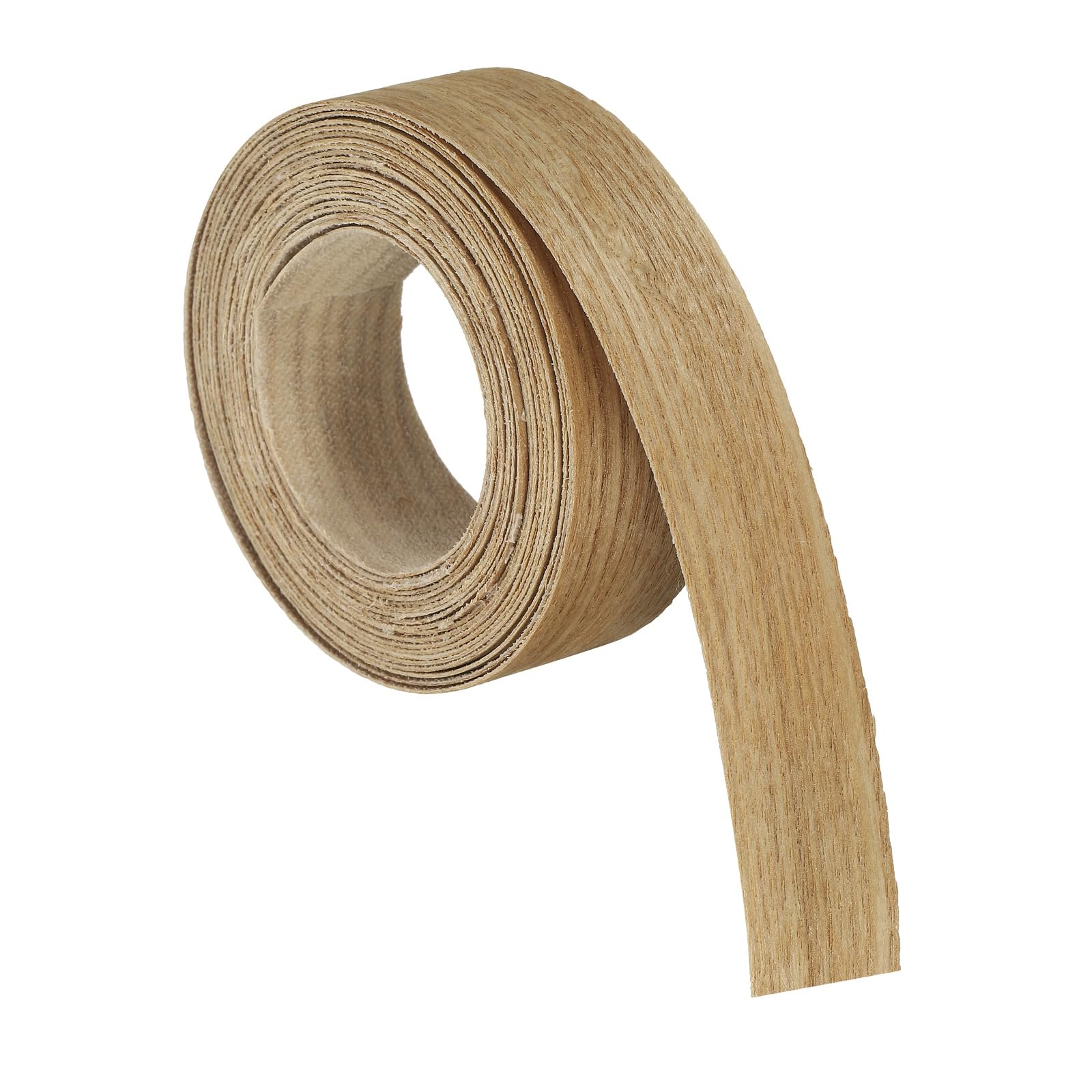 sourcing map 2.5cm x 4m Wood Veneer Edge Banding, Pre-Glued Flexible Ash Edging Strips, Iron on with Hot Melt Adhesive Wood Tape for Cabinet Repair and Furniture Restoration
