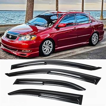 FITS 2003-2008 Toyota Corolla JDM Mugen Style Window Visor RAIN Guard Deflector
