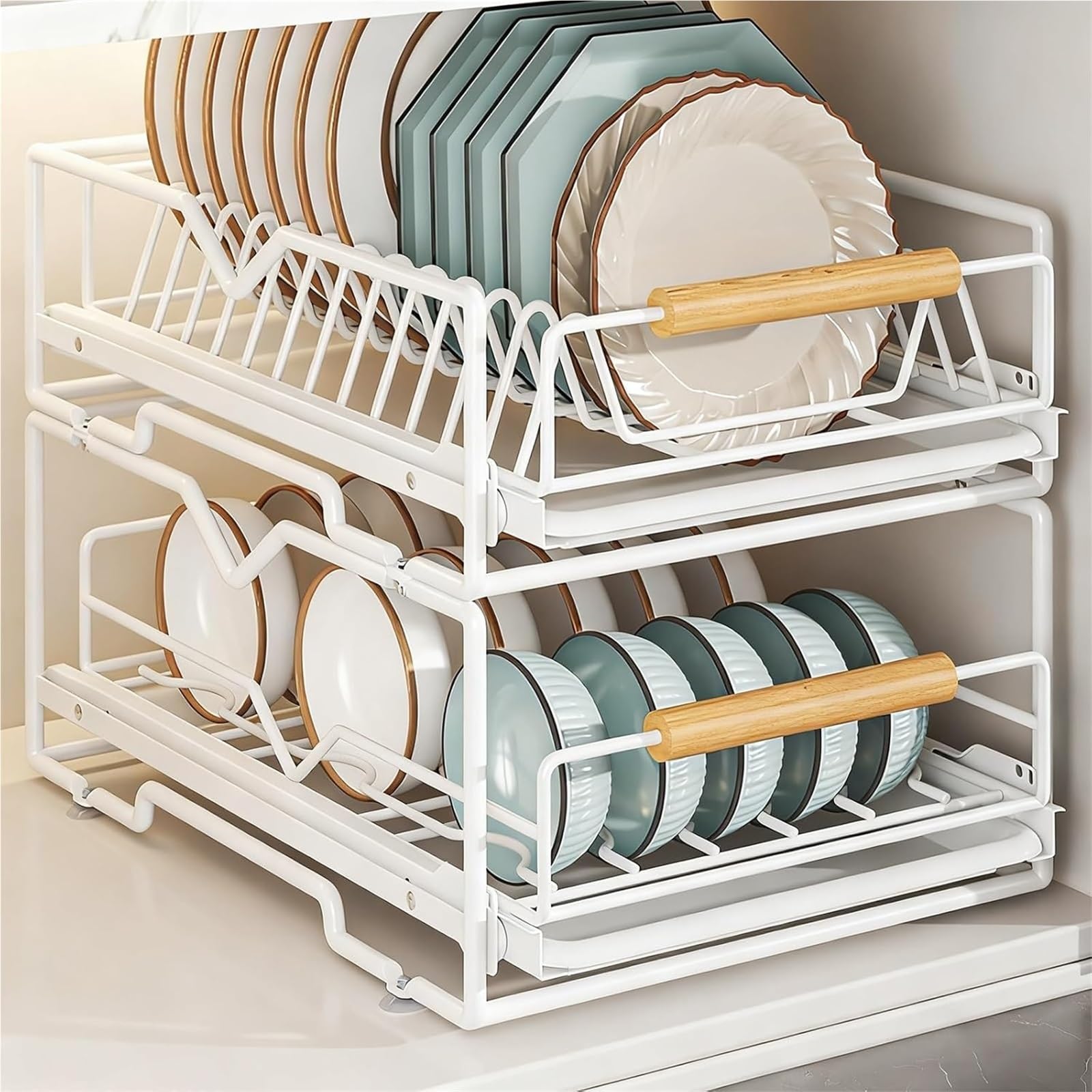 WLH Alexanders Dish Drying Rack Large Sink Drying Dish Drainer for Kitchen Counter Stainless Steel with Utensil Holder dish rack