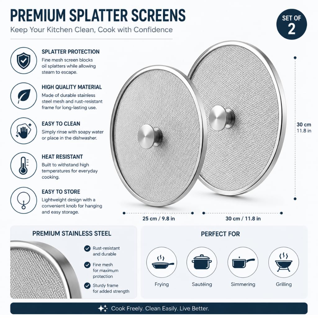 Steel Net Lids - Set of 2 (18cm & 23cm) -4 Steel Net Lids - Set of 2 (18cm & 23cm) -4