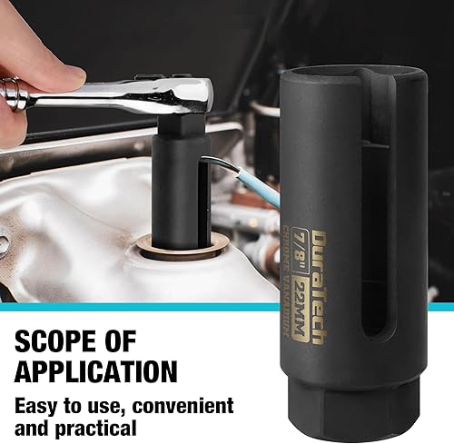 Miniatura 7 de DURATECH Toma de sensor de oxígeno O2 de 38 pulgadas x 78 pulgadas (0.866 in), herramienta de extracción de sensor de oxígeno Cr-V con puerta de