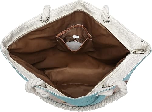 Miniatura 5 de Bolsas de mano con asa de cuerda, bolsa grande con asas de cuerda, lona resistente, reutilizable, bolsa de compras para comestibles, bolsa de playa