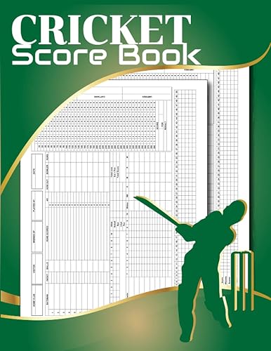 Cricket Scorebook: 120 Page Cricket Score Sheets Book to Record Match Stats &amp; Scores, Cricket Score Cards