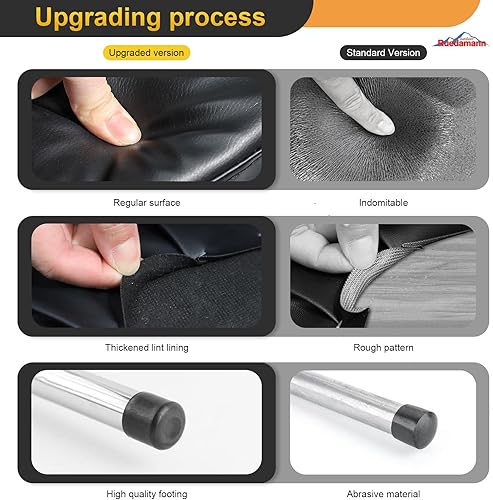 Miniatura 6 de Ruedamann Taburete de bar giratorio de 29 pulgadas de alto, asiento acolchado de cuero sintético negro, marco cromado, soporta hasta 300 libras,