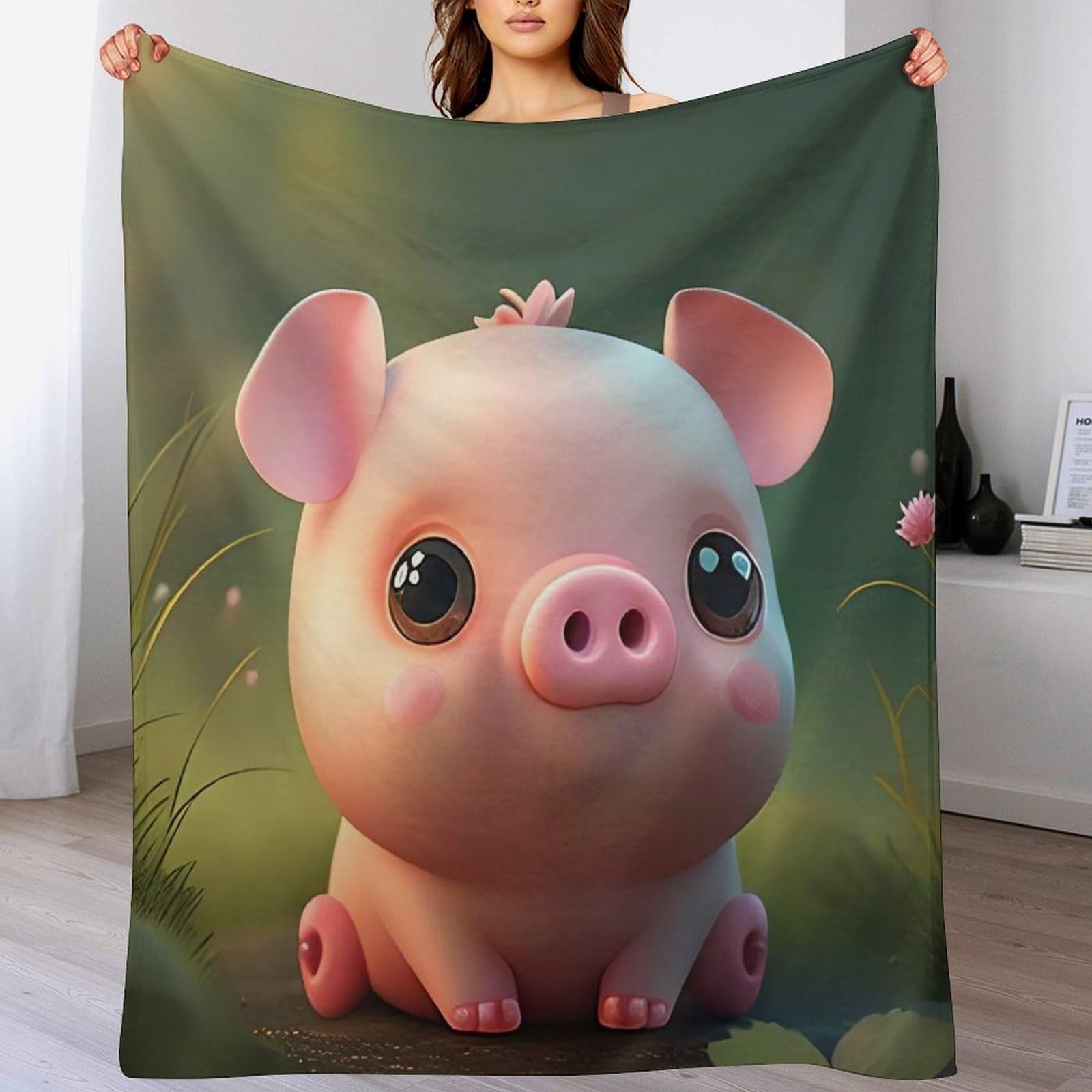 Couvertures en Cochon Flannel, cadeau plaid douillet 180x200