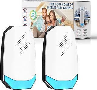 Ultrasonic Pest Repeller for Indoor Plug-in - Ultrasonic Rodent Repeller Anti Mosquitoes, Spiders, Flies, Bugs, Ants, Roaches, Eco-Friendly Pest Control Ultrasonic Mouse Repeller (2 Packs)
