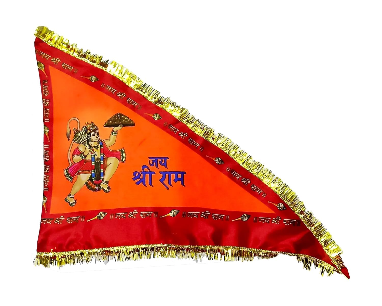 Shree Shyam Enterprises Jai Shree Ram Ji Flag - Orange, Medium, Triangle, Religious Occasion, Flag-image-23