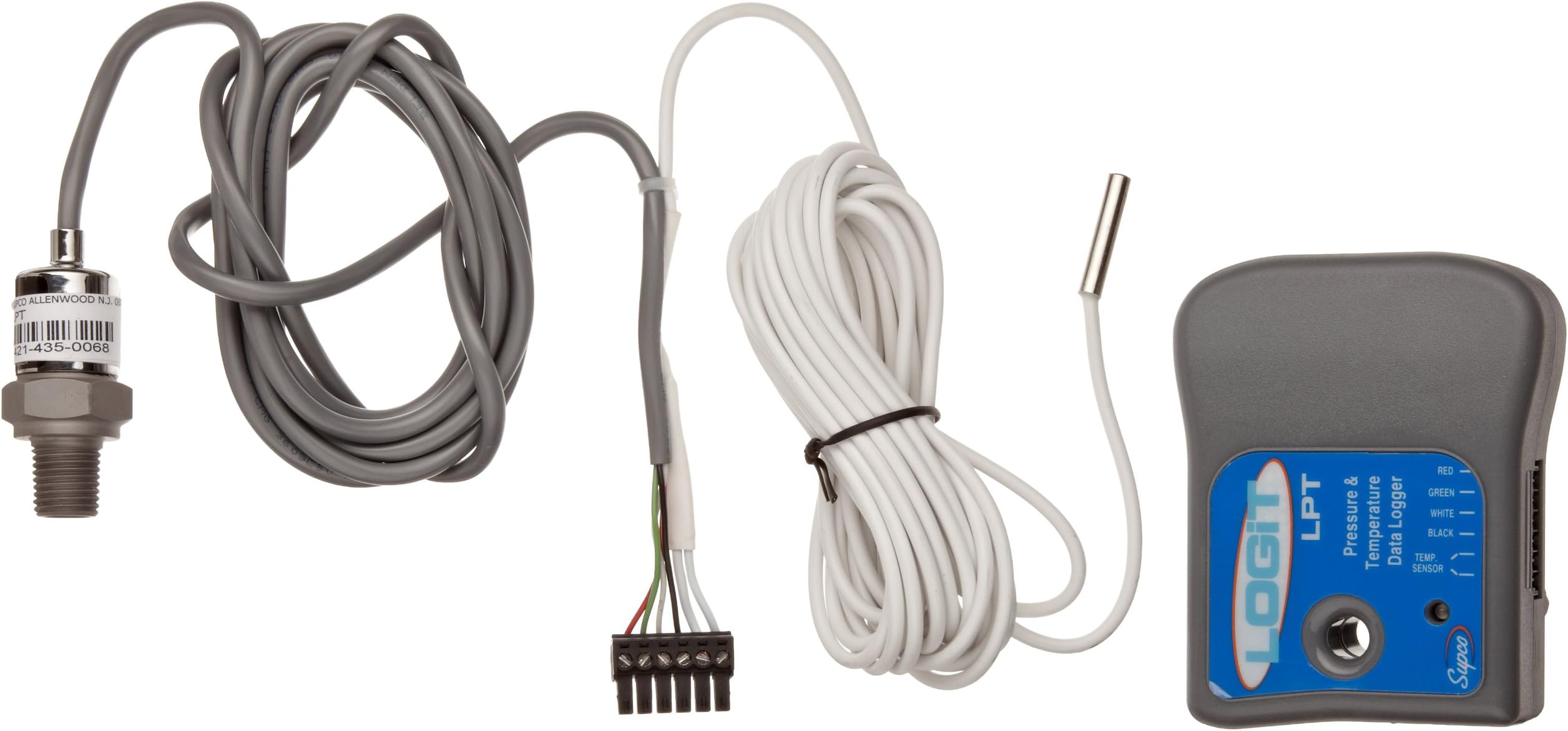Supco LPT LOGiT Pressure and Temperature Data Logger, 3 Length x 2-1/2 Width x 1-3/32 Height
