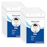 10 Pack Extra Thick ID Card Name Badge Holder Heavy Duty Waterproof Clear Plastic PVC Vertical Sleeve Pocket Resealable