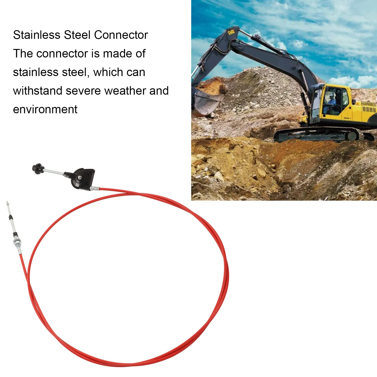 Cavo Comando Acceleratore, Cavo Acceleratore Tubo Flessibile PU Antiruggine Quick Control 4m Cavo Acceleratore Per Escavatore