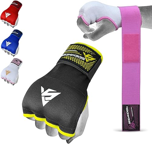 SideWinder Guantes acolchados de gel para boxeo, soporte de muñeca, protector de puño, ideal para artes marciales, artes marciales, muay thai,