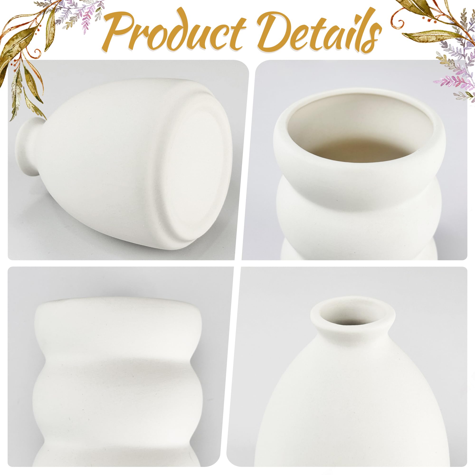 Weiße Keramikvasen, Set mit 10 kleinen Keramik-Blumenvasen, Großpackung für Hochzeitstisch, Tafelaufsätze, Dekoration, Pampasgras, modern, Boho, Heimdekoration, DIY-Geschenk