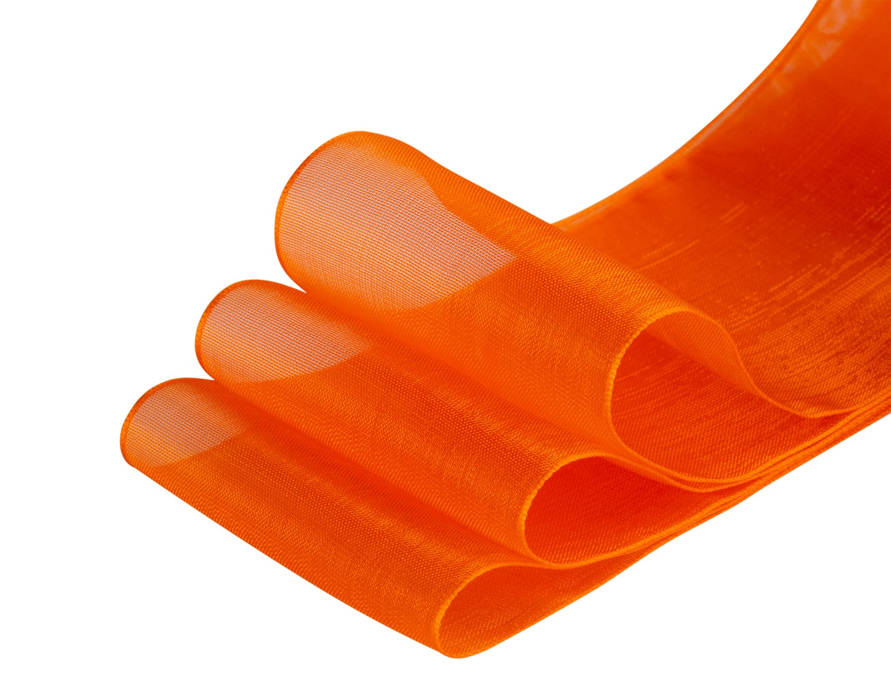 Ribbonitlux 50mm Sheer Organza Ribbon, Torrid Orange Shimmer Chiffon Ribbon 45M-Roll - Image 3