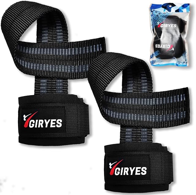 GIRYES Weight Lifting Straps With Advanced Rubber Grip, Gym Wrist Straps for Fitness, Lifting Aids, Strength Training And Bodybuilding, Suitable for Men and Women.