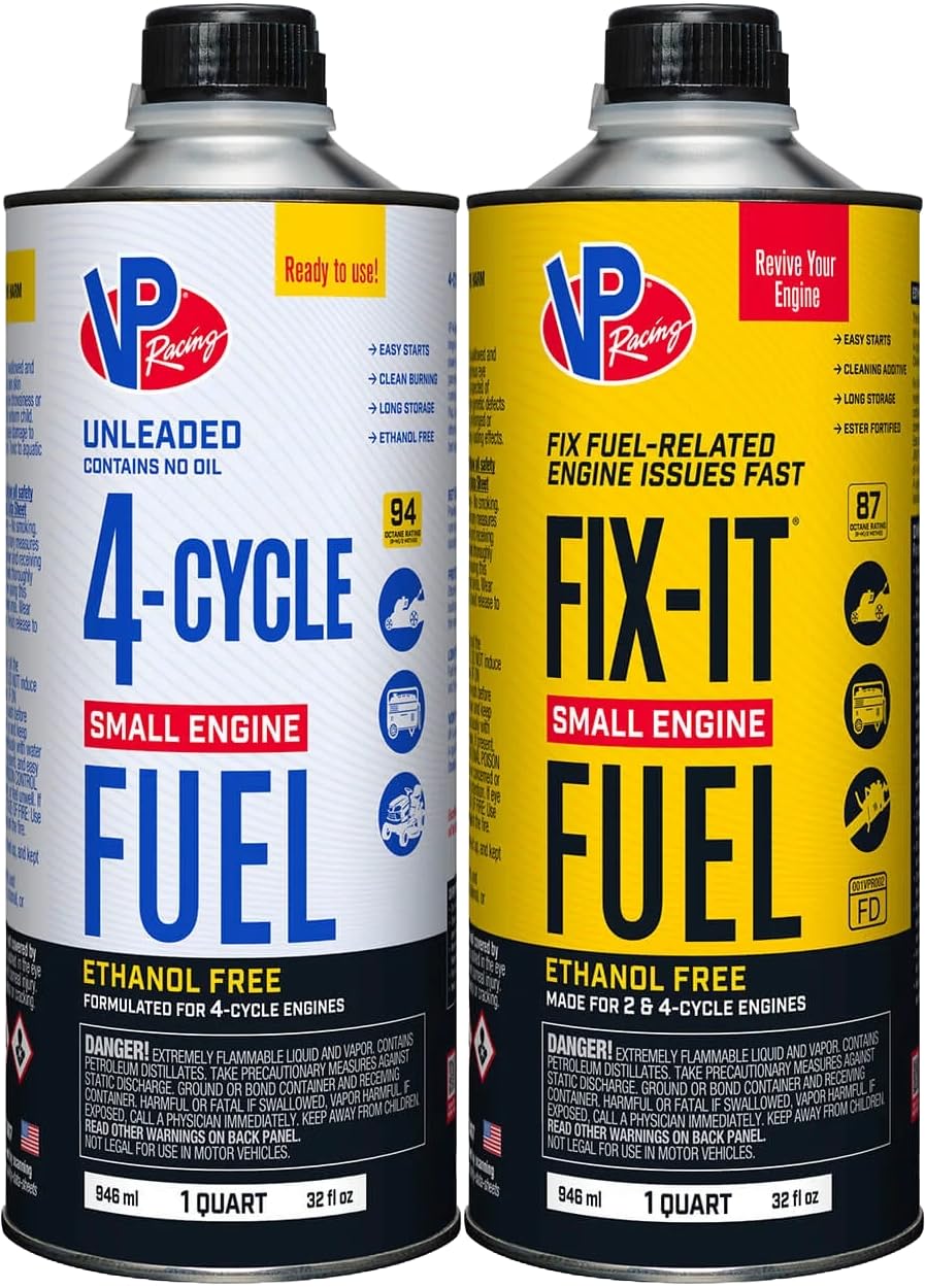 VP Racing Fuels 6205 + 6635 SEF 4-Cycle Small Engine Fuel, Contains No Oil and SEF Fix-It Fuel for 2-Cycle and 4-Cycle Small Engines