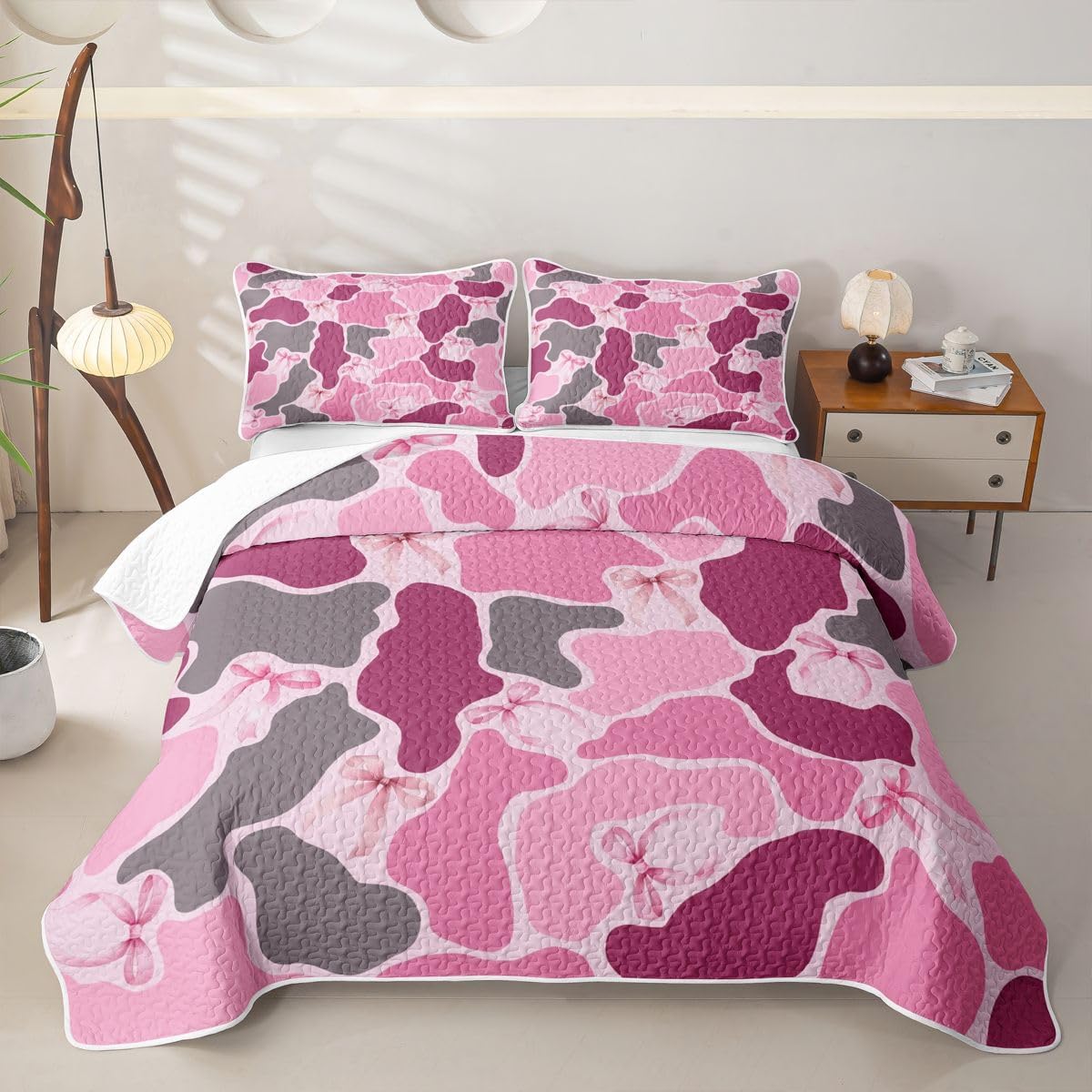 Erosebridal Camouflage Quilt Full Kids Camo Quilt Set Army Green Military Style Quilted Bedspread Country Wild Woodland Soft Breathable Coverlet with Pillowcases