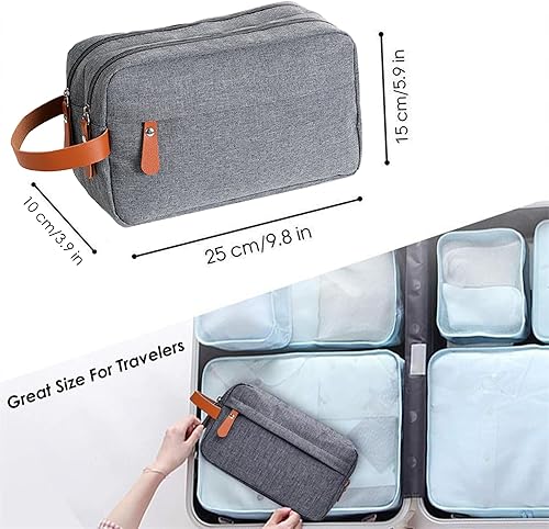 Miniatura 7 de EmyjaY Neceser para hombre, bolsa de aseo portátil de viaje, kit de Dopp colgante, bolsa de afeitar resistente al agua con gran capacidad,