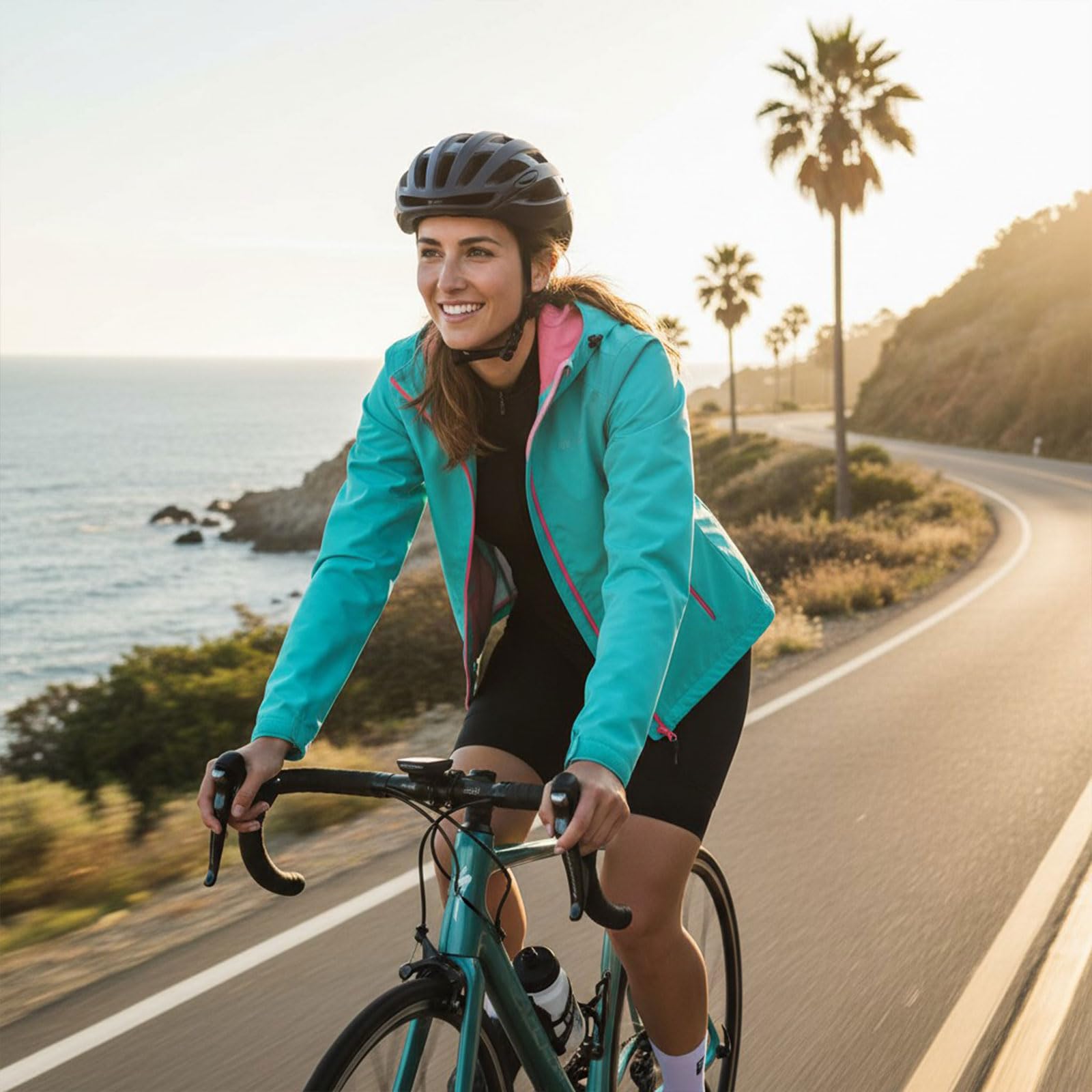 Dry Fashion Damen Funktionsjacke Spiekeroog - Fahrradjacke Navy, Größe 48 | Wind- & wasserdicht, Verschweißte Nähte, Wasserdichter 2-Wege-Reißverschluss, Kapuze verstellbar mit Vorderschirm, Einrollbar