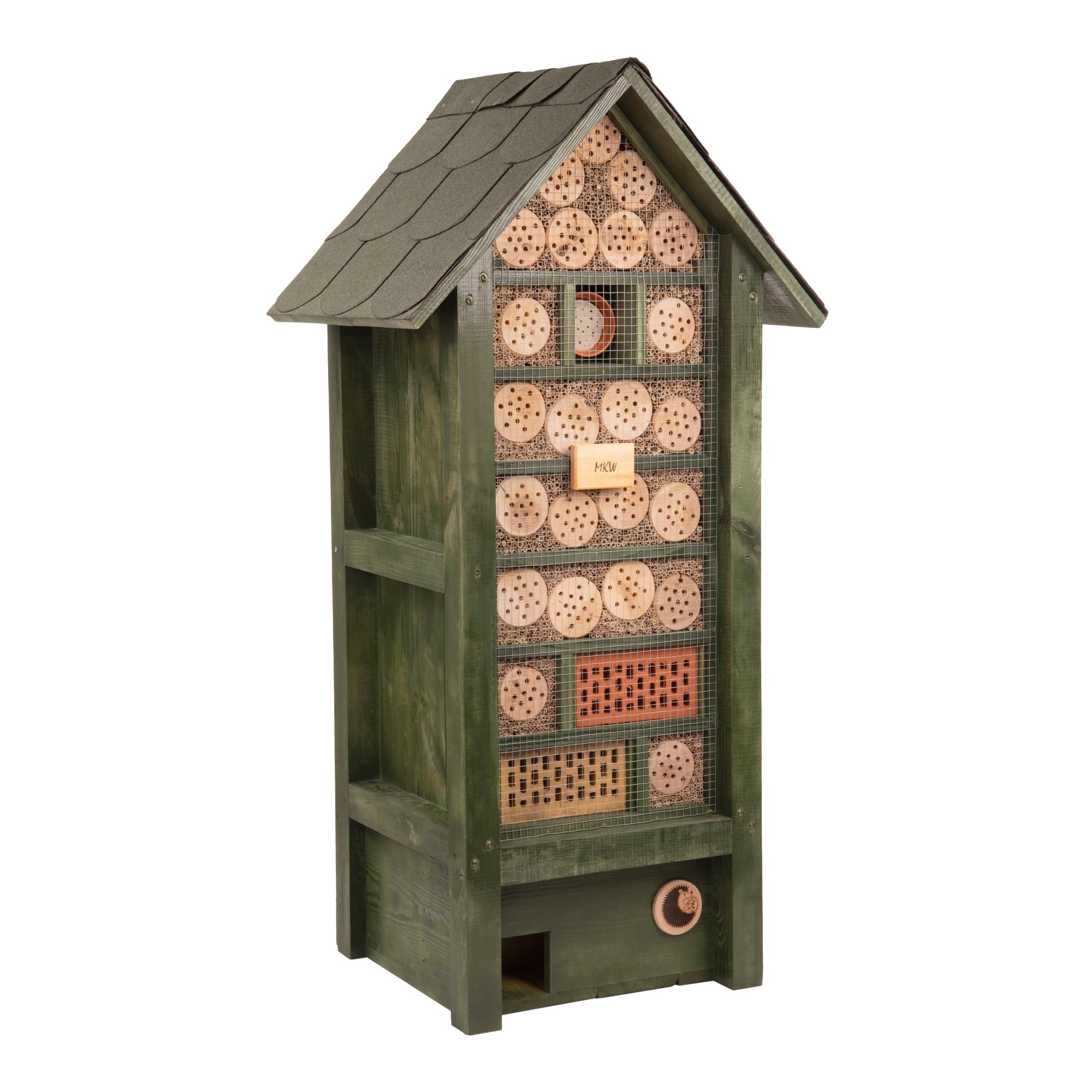 Insektenhotel & Igelhaus - Wetterfest - Arche Noah – riesiger, beidseitig offener Nistkasten MKW Nr. 2 - Insektenhaus aus massivem Laub- und Nadelholz - für Wildbienen, Marienkäfer & Schmetterlinge