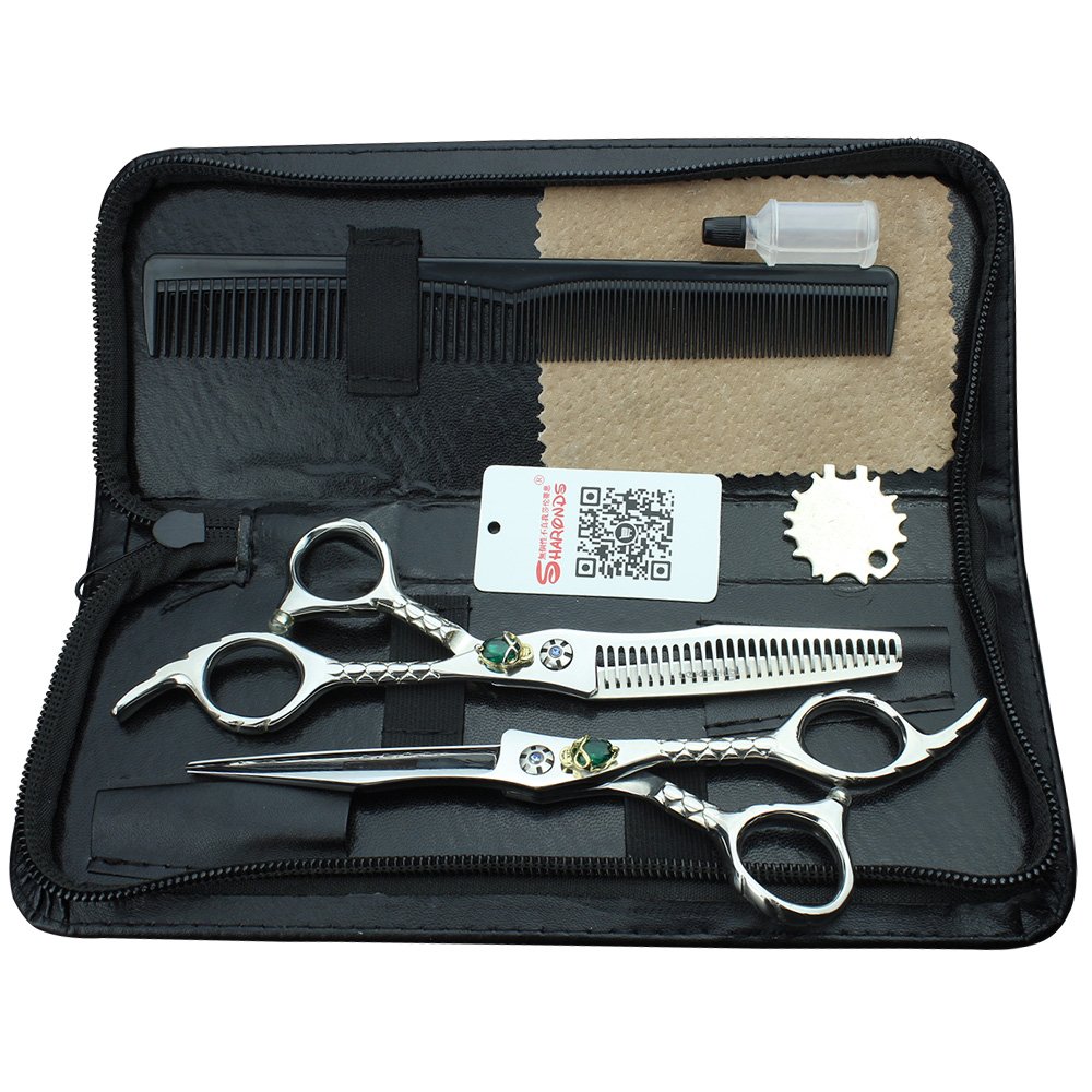 Ciseaux de coiffure professionnels en acier 440c de haute qualité 6 pouces