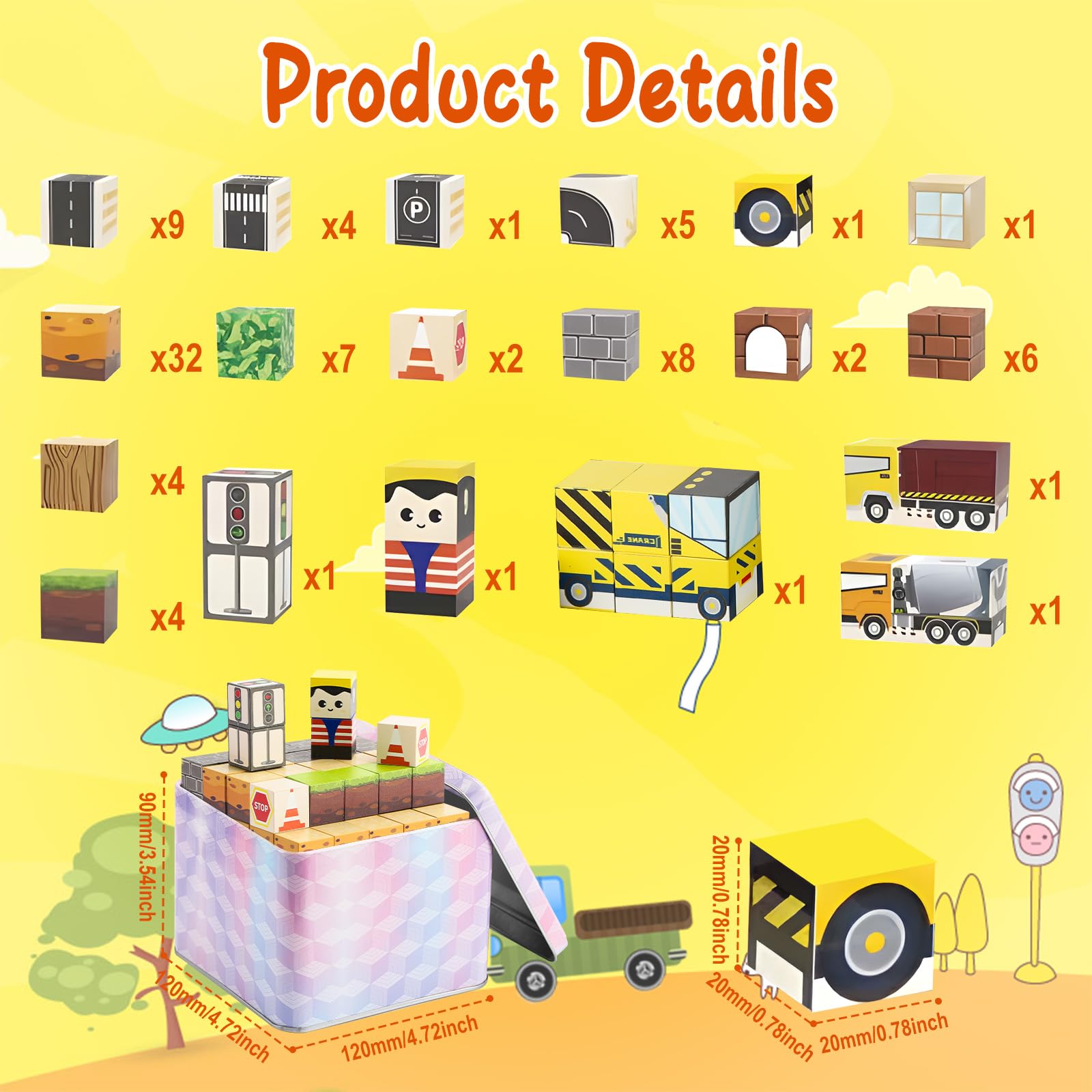 Wonlonda Magnetic Building Blocks, 100 Pieces Construction Set, Castle Theme STEM Learning Toy (CLFK- GCC-100PCS) - Image 2