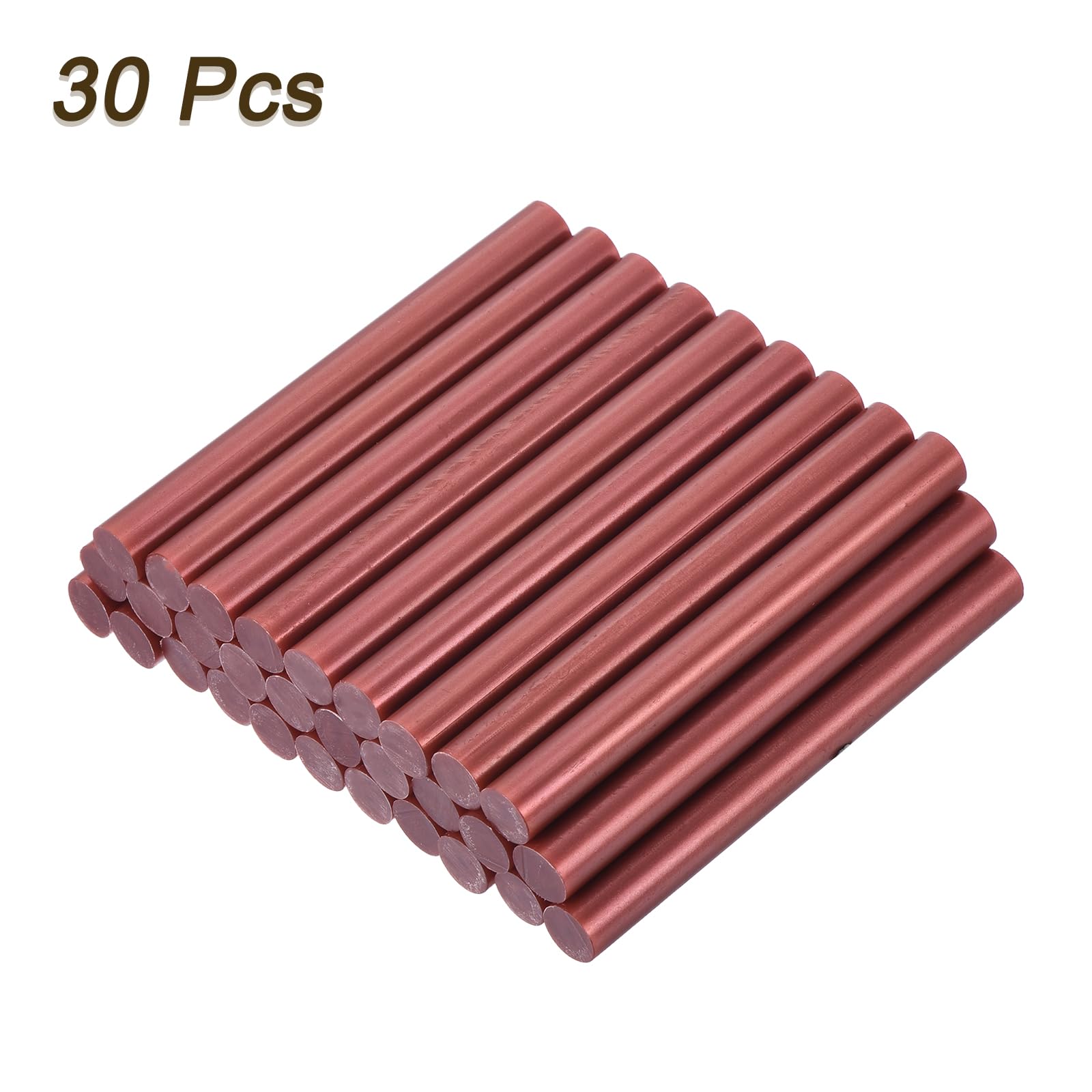 QUARKZMAN Barras de Pegamento Caliente, 11x100mm, 30Pcs Mini Palos de Pegamento Termofusible, Ideal para Bricolaje, Manualidades, Rojo Burdeos