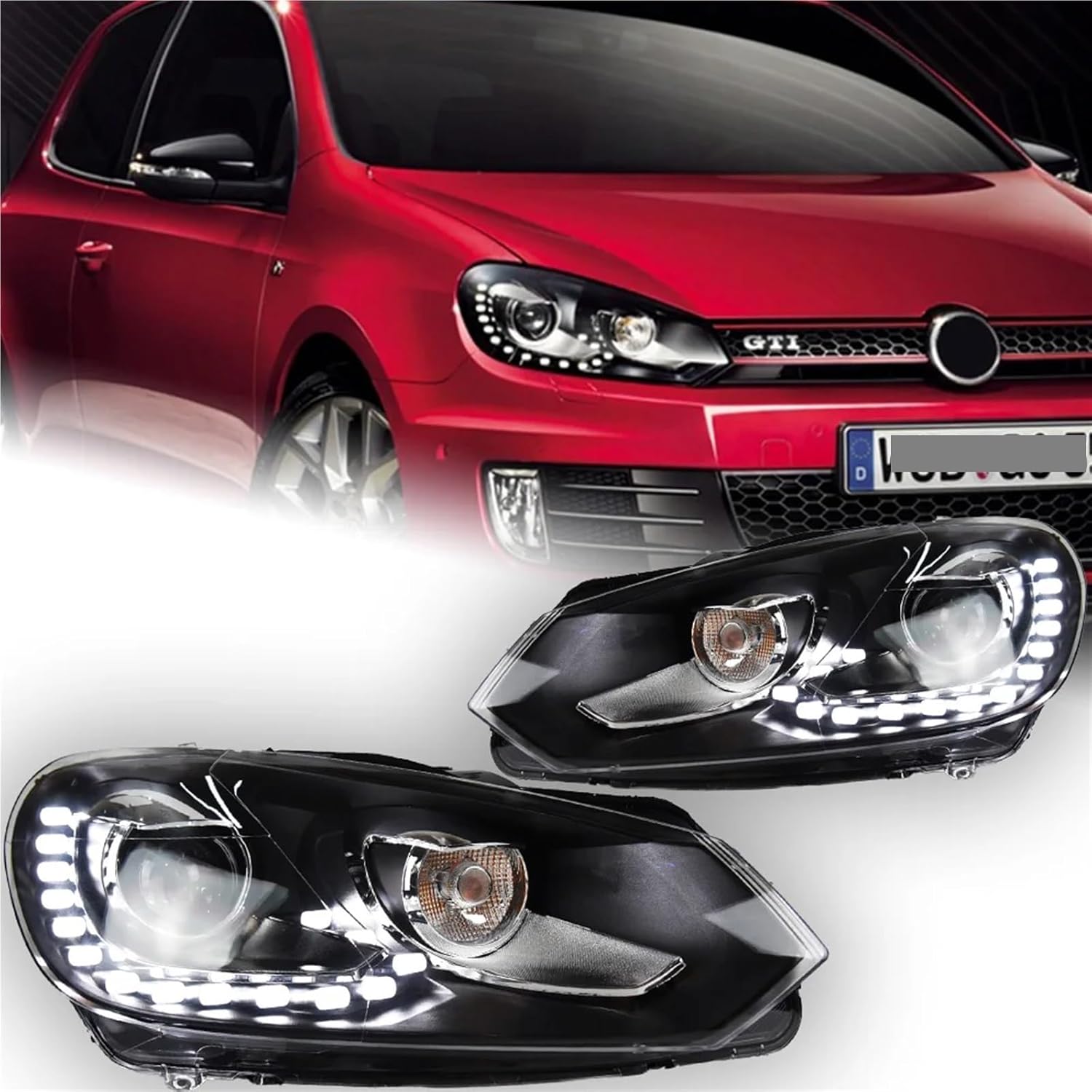 Car Styling Headlight Compatible for VW Golf 6 2009-2012 LED Headlight R20 Design LED DRL Hid Head Lamp Angel Eye Bi Xenon Beam Accessories