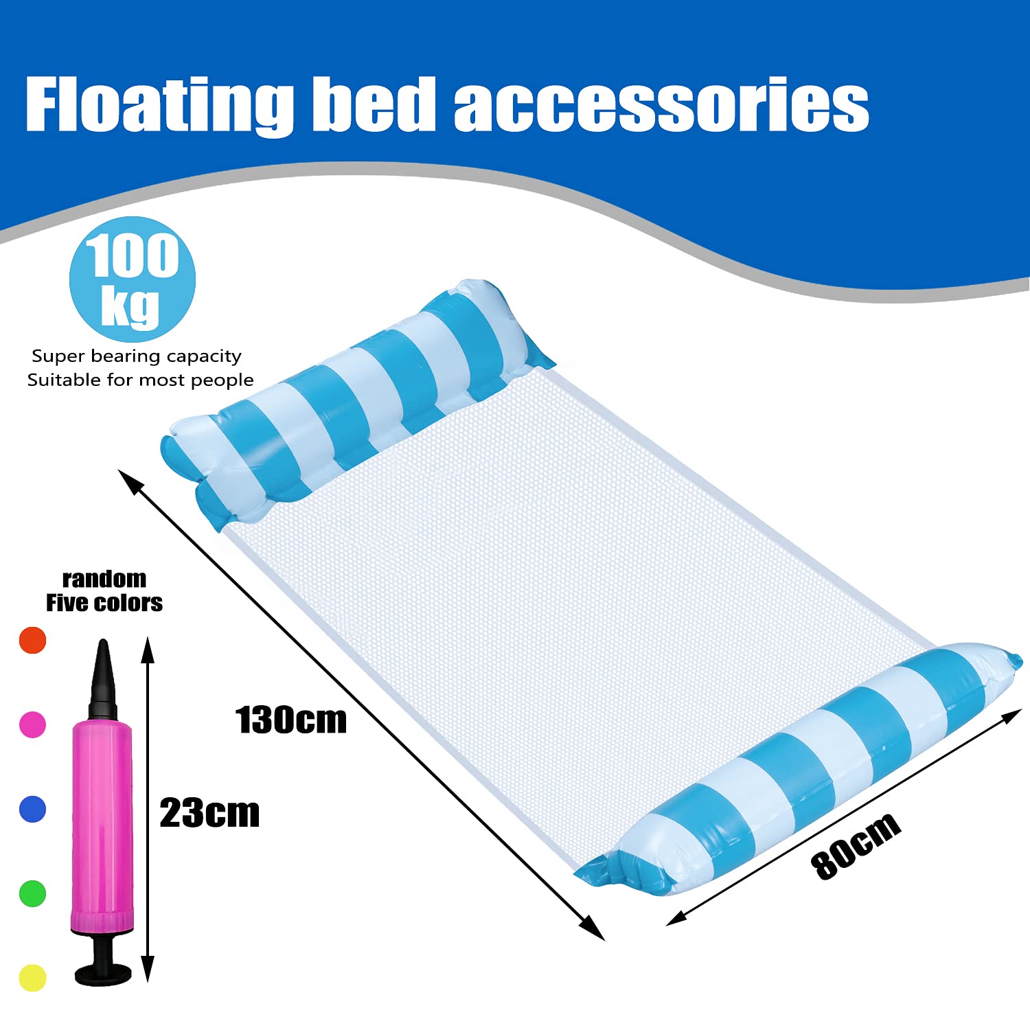 Matelas Gonflable Chaise/hamac Pour Piscine - 160x120 Cm, Portée 110 Kg - Avec Porte-gobelet, En PVC