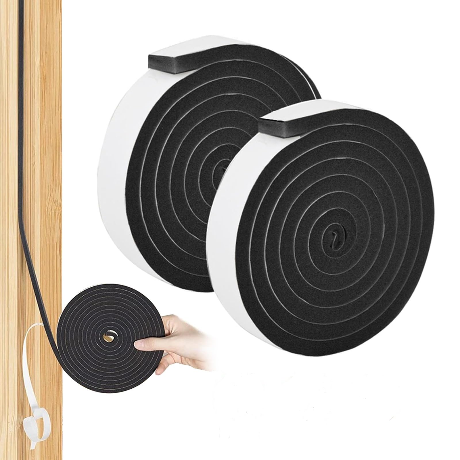 Joint D'étanchéité Autocollant Pour Portes, Fenêtres, 6 M, Anti-collision, En Caoutchouc, Mousse, Bande D'isolation Acoustique, Blanc