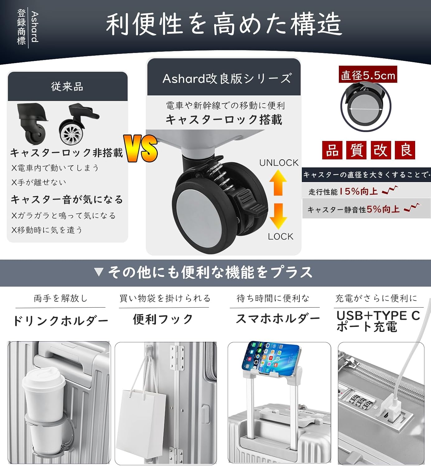 ピュアPC素材と耐久性