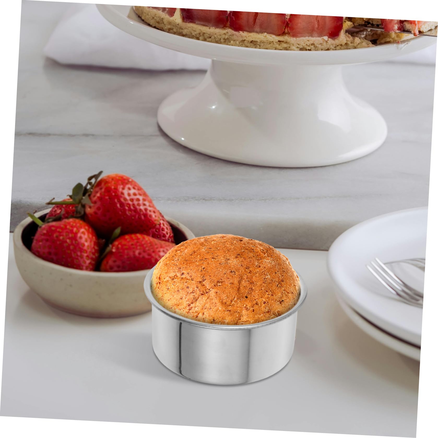 Artibetter 3pezzi Teglia da Forno in Acciaio Inox Teglie Rotonde per Torte Mini Teglie da Forno per Torte e Crostate per Mini Cotture