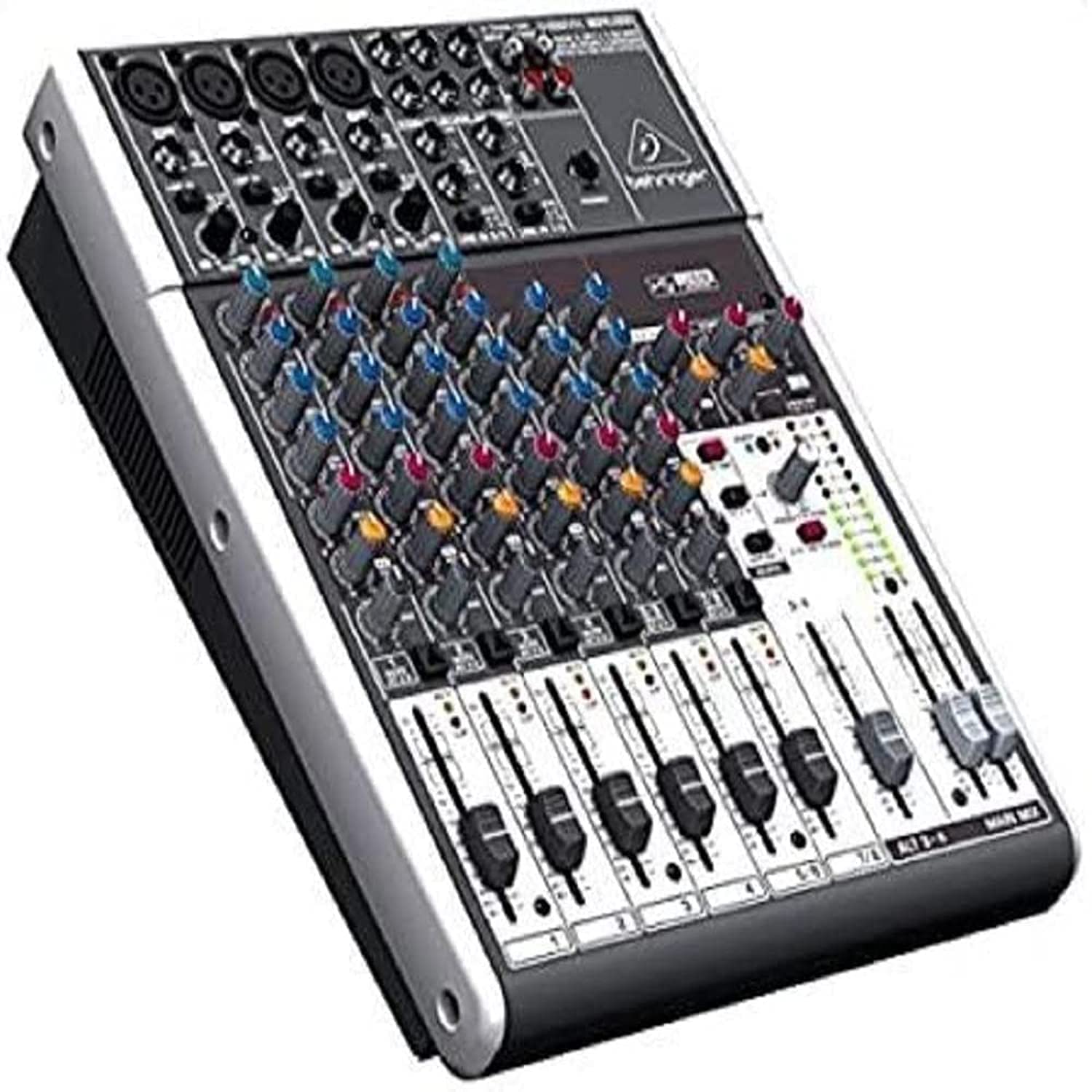 Behringer XENYX 1204USB Mixer Premium a 12 ingressi 2/2 bus con preamplificatori microfonici e compressori & Cavo da microfono a mixer Stagg SMC6 da 6 metri XLR (m) -XLR (f), nero