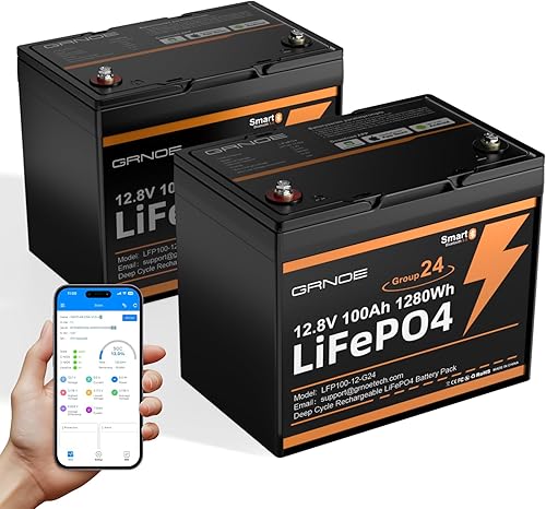 Miniatura 11 de Mini LiFePO4 - Batería de litio de 12 V 100 Ah con Bluetooth, BMS inteligente, más de 15000 ciclos profundos, 20.9 libras, ligera, diseño compacto