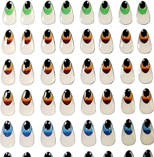 Adhesive Resin Eyes FNY 1007 - Medium/M - 36 Pairs - W/H: 8x14mm (0.31" x 0.55") - for use with Cold Porcelain Air Dry Clay, Polymer Clay, EVA, Felt, Fabric, Plaster, Paper, Ceramic and More