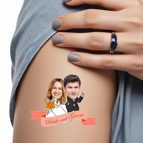 Miniatura 1 de Tatuajes corporales personalizados para despedida de soltera, calcomanías de despedida de soltero, suministros de fiesta con caras divertidas,