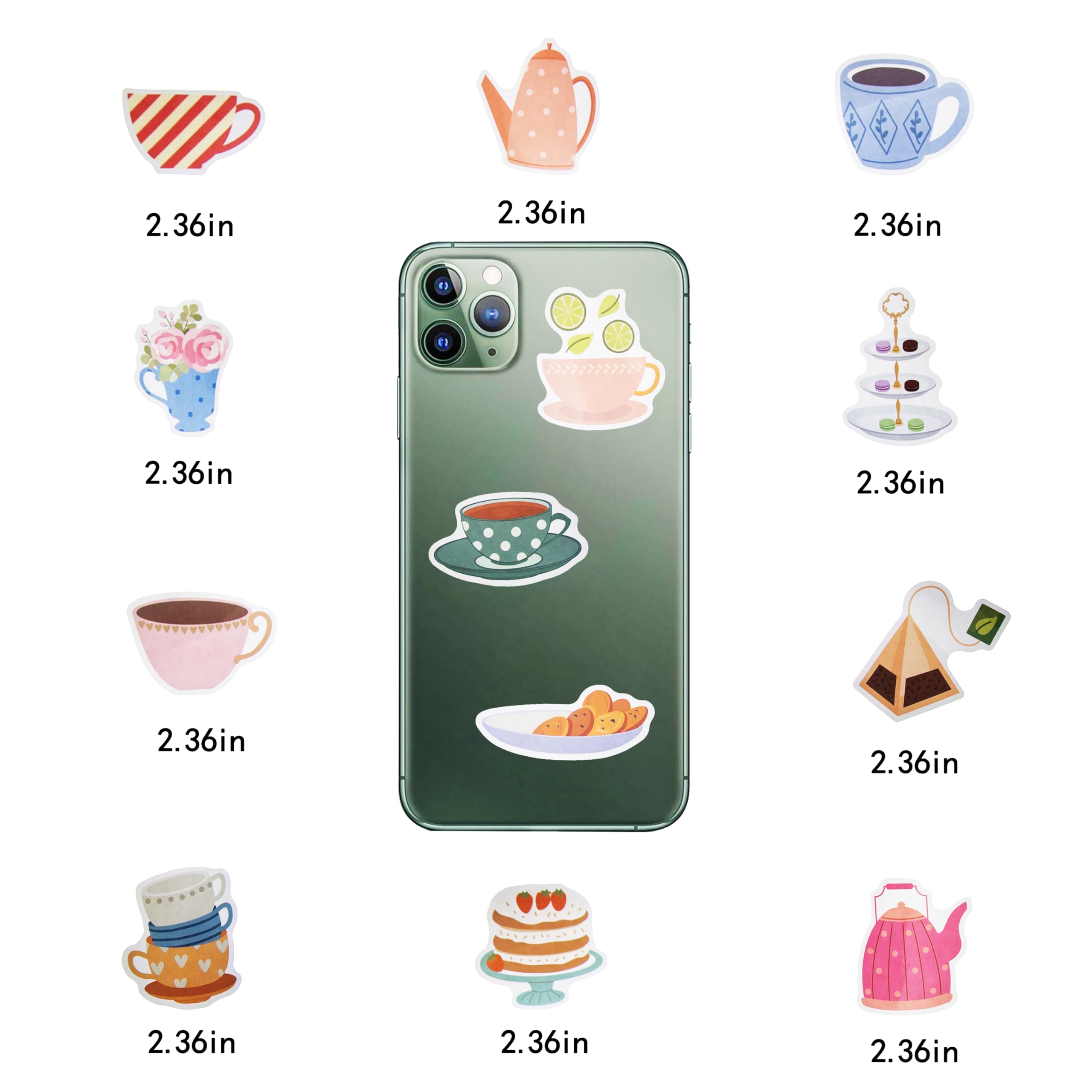 100 Teetassen-Aufkleber – Bunte Deko Für Teepartys, Geschenke & Mehr