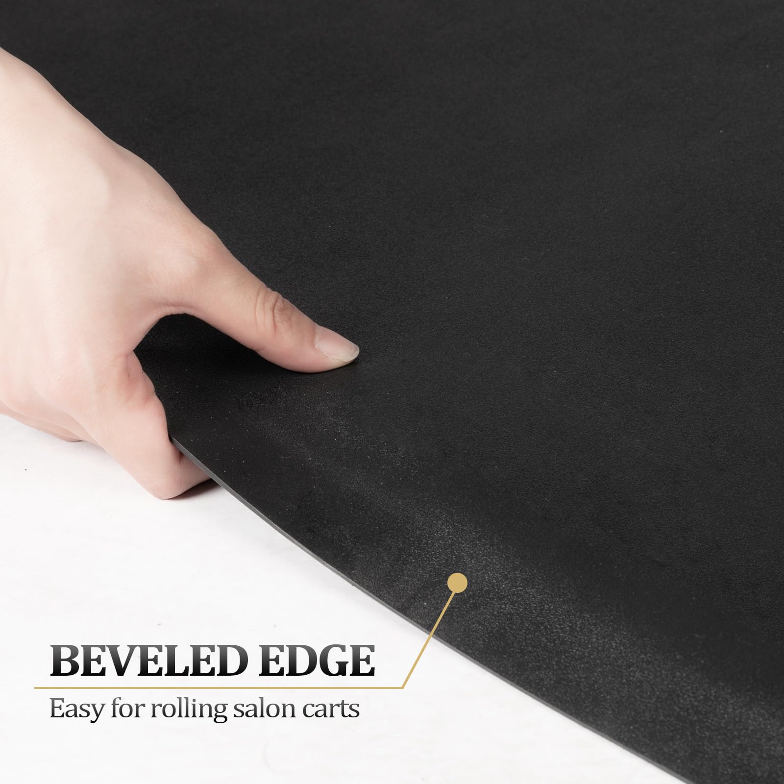 mefeir 4’x 5’x 1/2'' Thick Salon Mat for Hair Stylist, Barber Floor Mats with Round Base, Salon Chair Mat Comfort Standing, Barbershop Beauty Spa Equipment — Amazon image 4