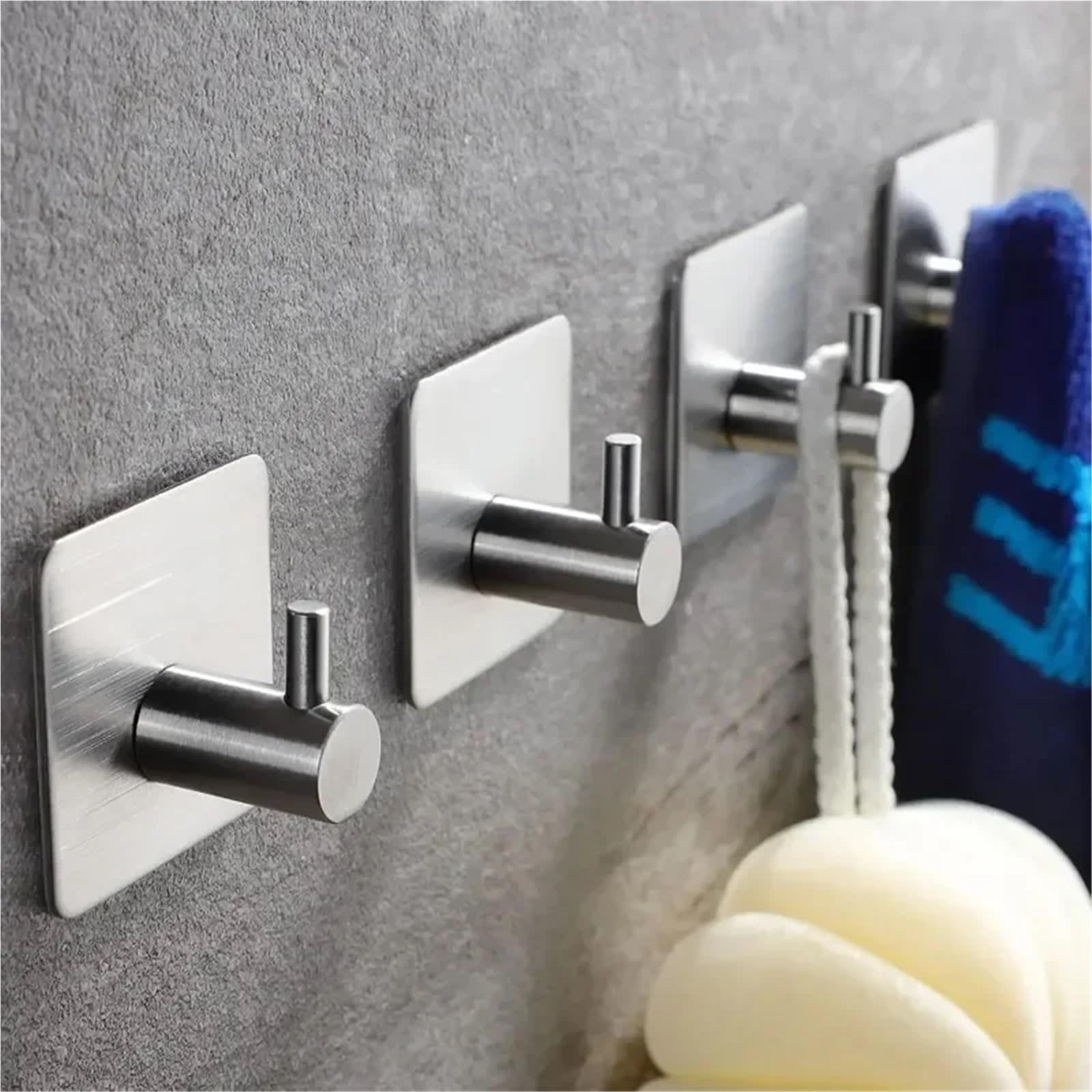 Saugen geknüpft, Selbstklebende Haken 20 Stück Edelstahl Silber Schwarz for Badezimmer Küche Wand(Black)