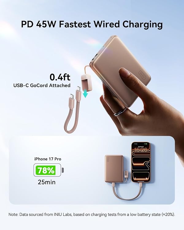 INIU for MagSafe Qi2.2 25W Power Bank, Slimmest 10000mAh Portable Charger by INIU - Image 4