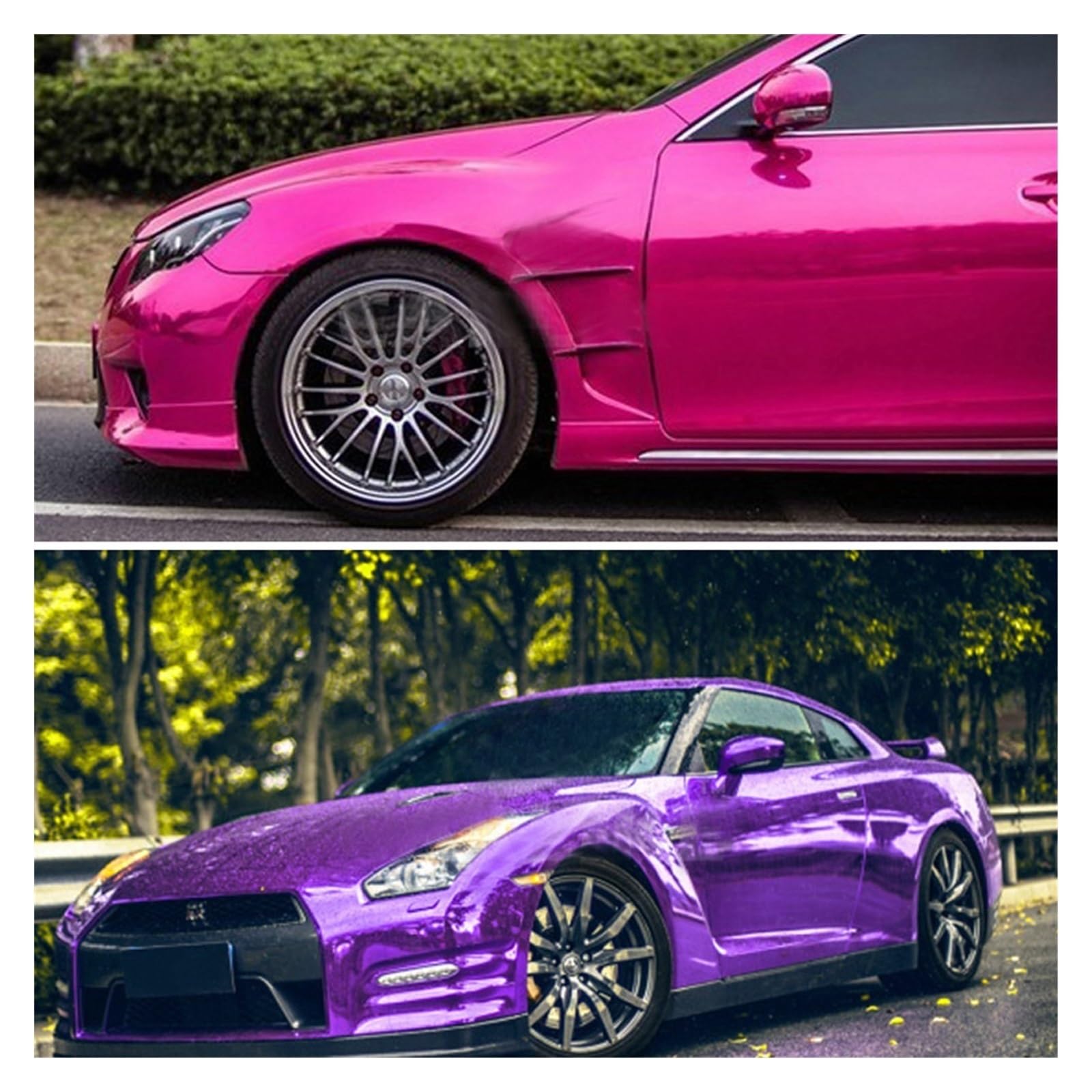 Auto Folie,Auto Folierung Spiegel Vinyl Verpackung Film-Auto-Aufkleber-Abziehbild-DIY Auto-Fahrrad-Auto-Körper-Abdeckungs-Film-Autobedarf Verpackungen(Purple,50x600cm)