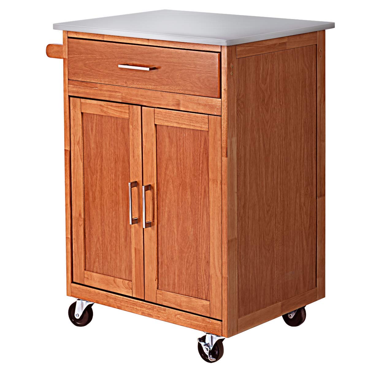 Giantex Kitchen Island Cart, Farmhouse Kitchen Cart, Mobile Storage