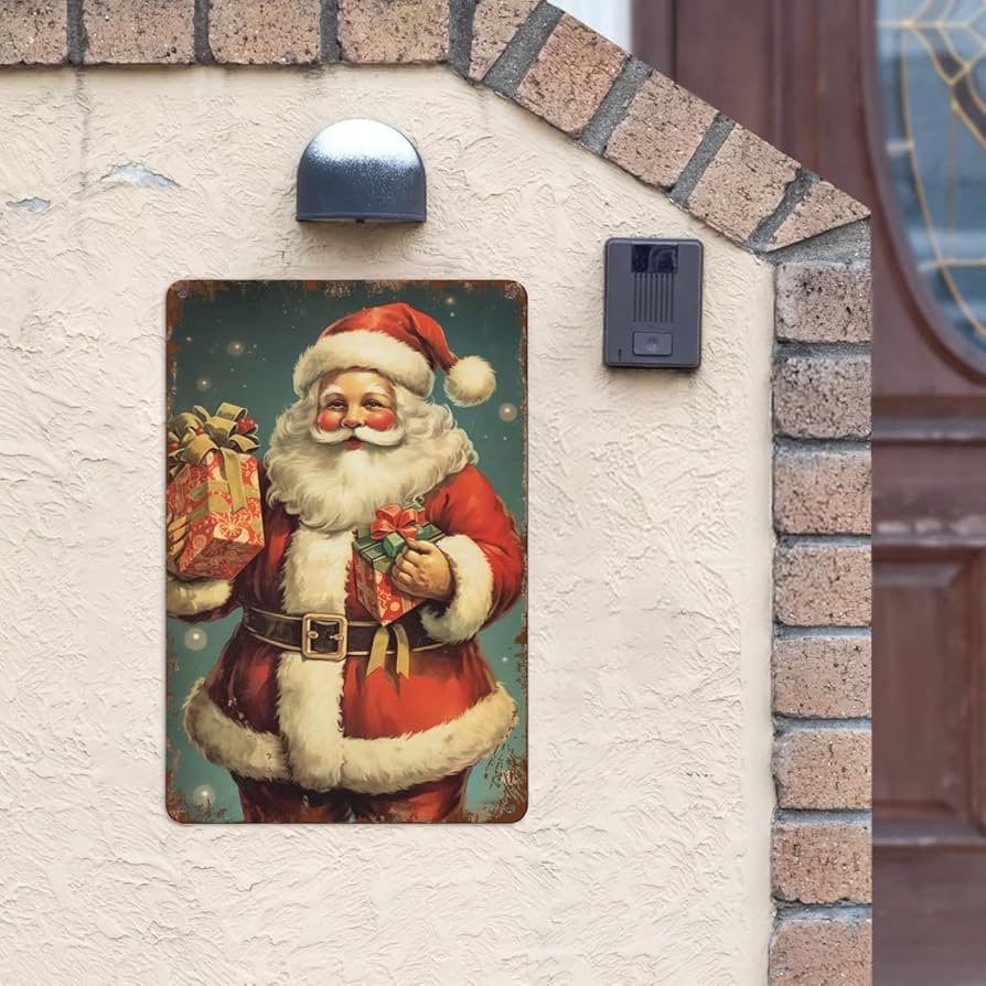 Amazon.co.jp: ヴィンテージクリスマスブリキ看板サンタクロースレトロ