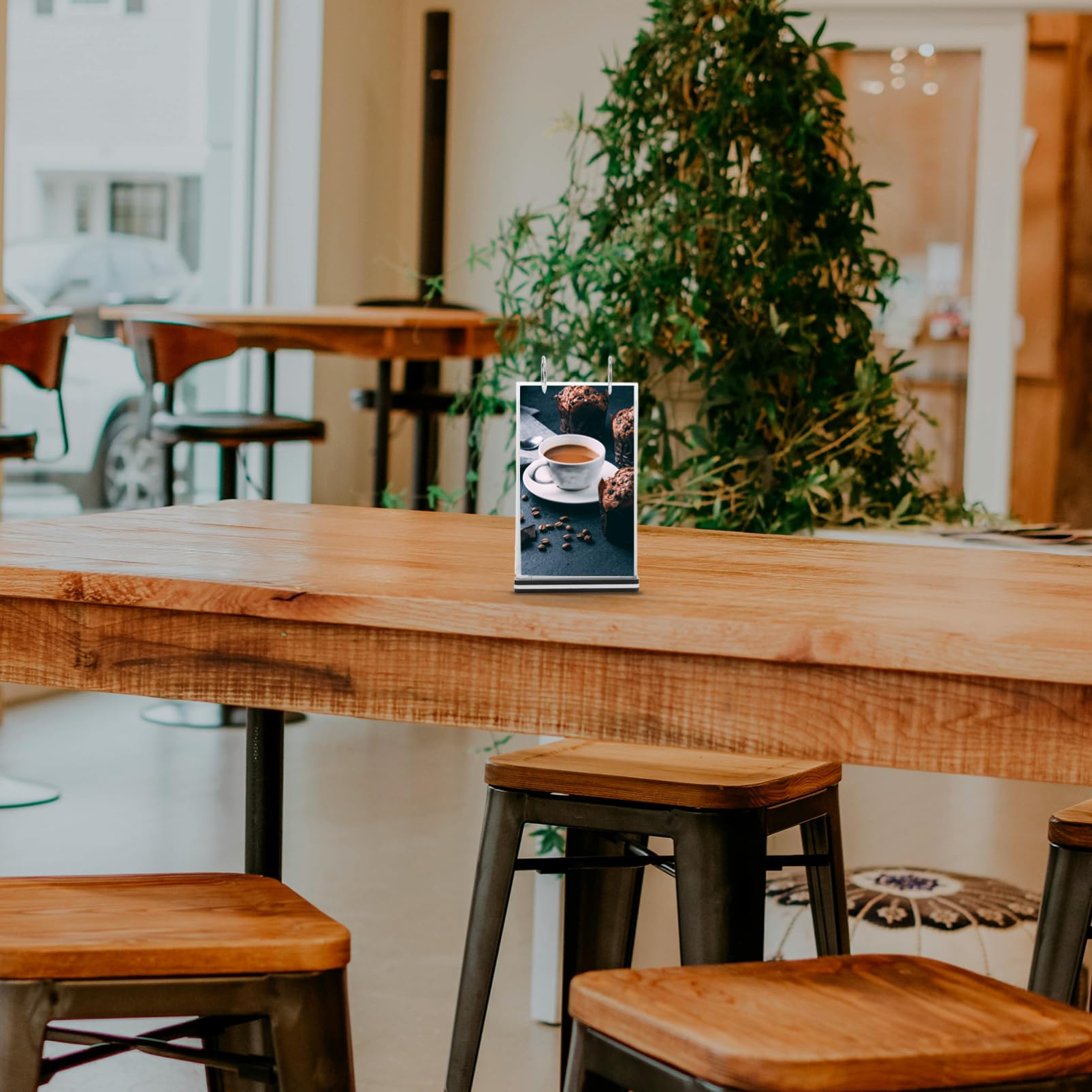 VILLFUL 3pcs Menu Display Stand Catalog Holder for Desk Table Display Holder Menu Sign Holder Retail Tag Holder Desktop Sign Holder Numbers Display Stands Poster Holder Transparent Pvc