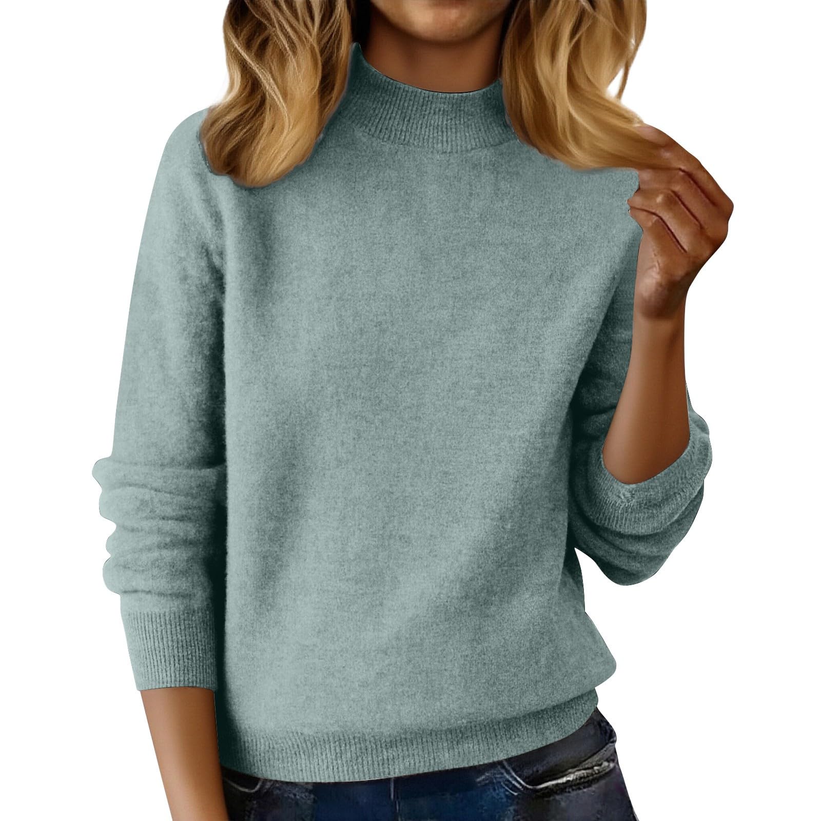 Cashmere Sweaters for Women Long Sleeve Jumper Pullover Cozy Casual Soft Warm Lightweight Cashmere Sweater Tops 2025